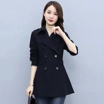 2023-as új koreai divat tavaszi, őszi felvonókabát női rövid, kétsoros, alkalmi női felsőkabát, széldzseki, női felsőruházat