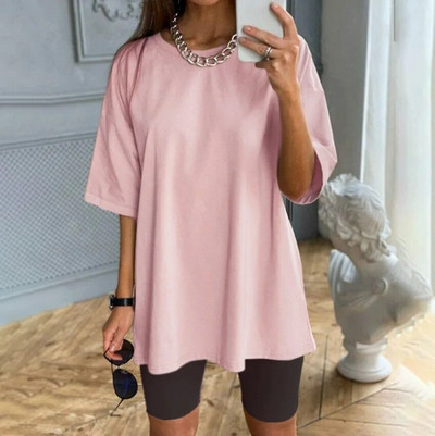 Szilárd, kétrészes női szett 2023 nyári alkalmi rövid ujjú póló és rövidnadrág szett Női túlméretezett utcai sportruha