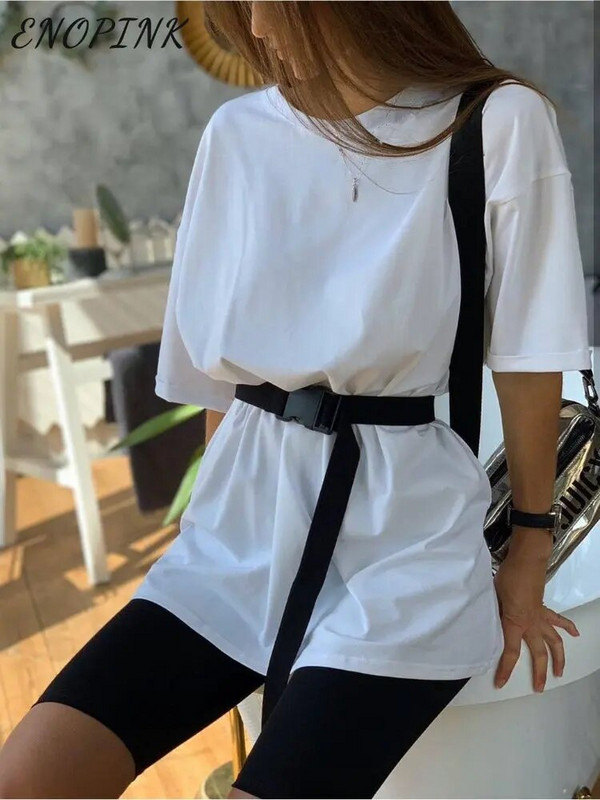 Szilárd, kétrészes női szett 2023 nyári alkalmi rövid ujjú póló és rövidnadrág szett Női túlméretezett utcai sportruha