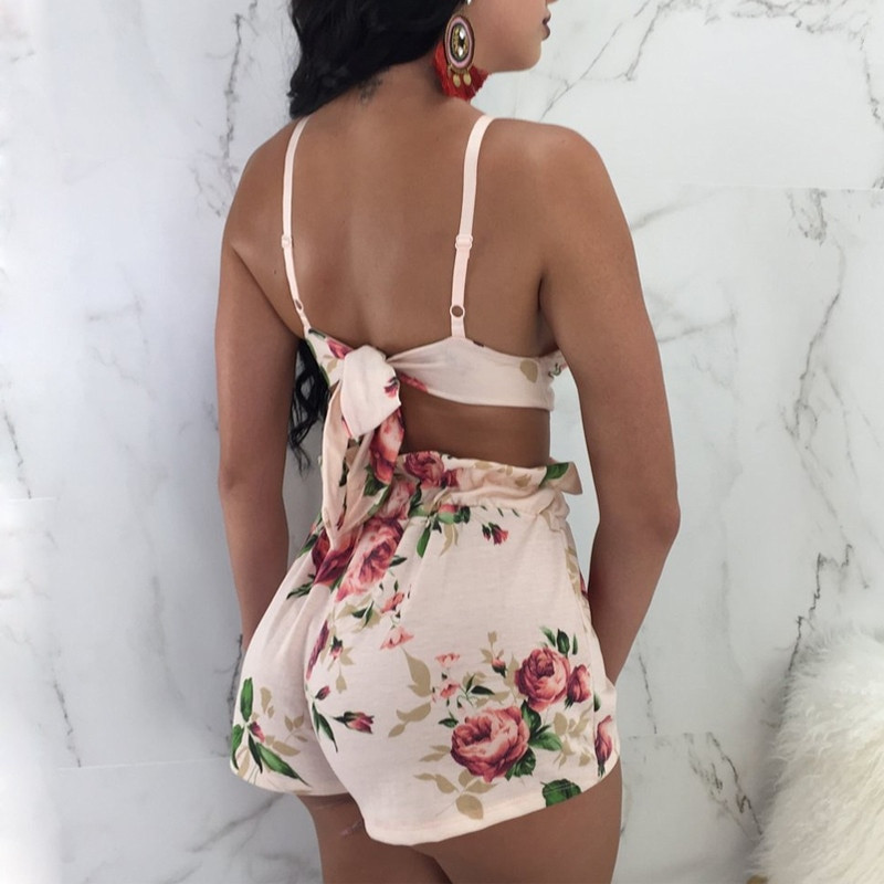 Pavasario žaliais lapeliais marginti šortai kostiumai High Street Holiday Crop Palaidinė Viršutinė ir A linijos šortai Moteriški rinkiniai Seksualūs paplūdimio komplektai