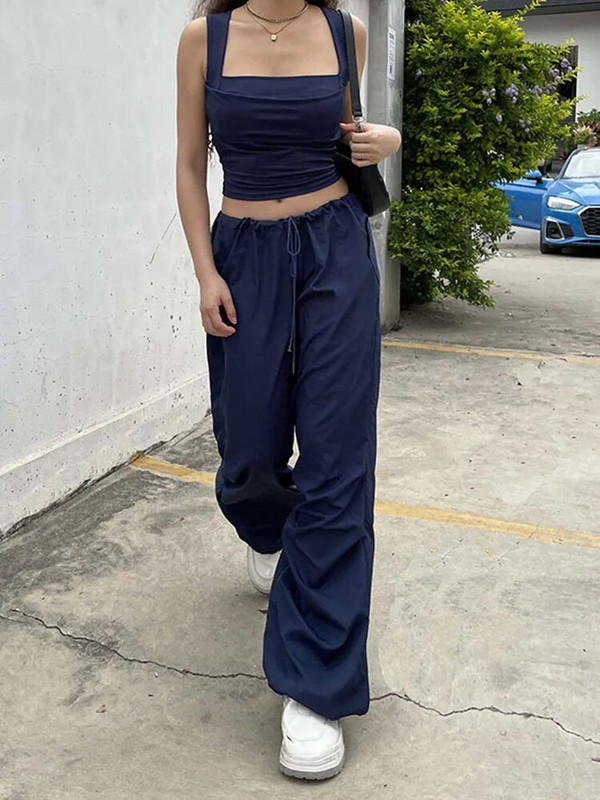 Moterims susilankstančios talpyklos Tvirtas elegantiškas plonas seksualus Harajuku minimalistinis High Street Y2k drabužių apkarpytas viršutinių drabužių dizainas