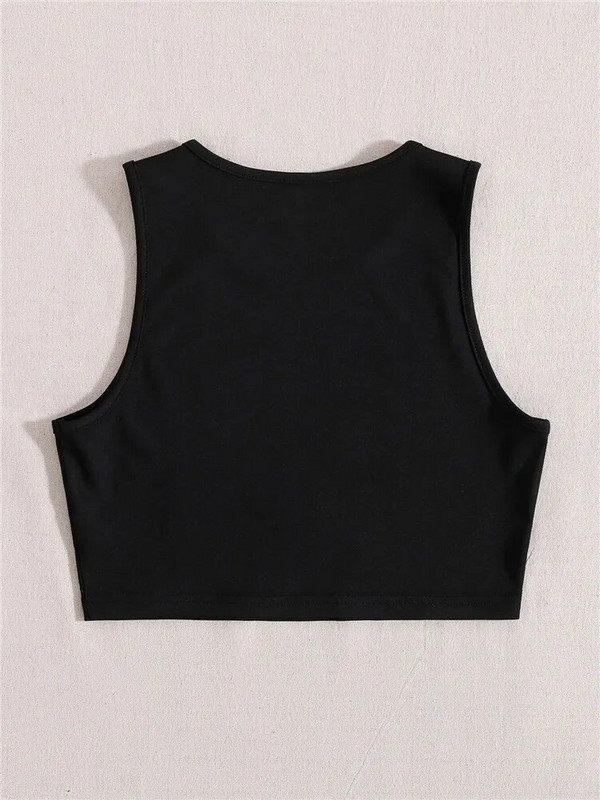 Ženska gotička majica bez rukava s printom paučine u obliku srca 2024. Ljetna odjeća Y2K Ulična crna majica bez rukava bez rukava Crop Top Grunge