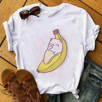 Μπλουζάκι Bananya Cosplay Sad Cry Hapi Happy Bananas Cat Meme Φρούτα Τροφή Ψωμί ανδρικό Tshirt Καλοκαιρινό βαμβακερό μπλουζάκι Νέο Ιαπωνικό Anime