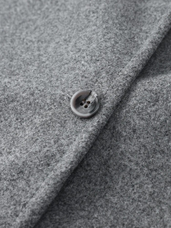 Ежедневно вълнено палто с едно копче Дамско свободно късо есенно-зимно палто с дълъг ръкав 2023 г. Дамски елегантни сиви шикозни палта с V-образно деколте
