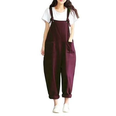 Moda fierbinte femei fete salopete largi solide cu bretele pantaloni harem pantaloni salopete pentru dama salopete casual, plus marimea S-5XL