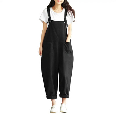 Moda fierbinte femei fete salopete largi solide cu bretele pantaloni harem pantaloni salopete pentru dama salopete casual, plus marimea S-5XL