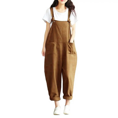 Moda fierbinte femei fete salopete largi solide cu bretele pantaloni harem pantaloni salopete pentru dama salopete casual, plus marimea S-5XL