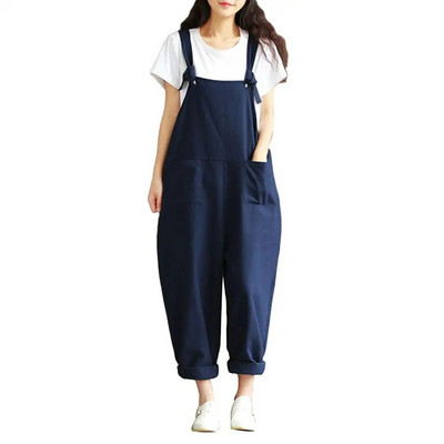 Moda fierbinte femei fete salopete largi solide cu bretele pantaloni harem pantaloni salopete pentru dama salopete casual, plus marimea S-5XL