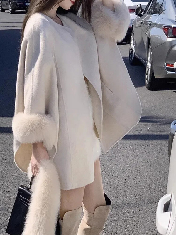 Elegantni ženski vuneni kaput dugih rukava Korejske modne vintage jakne Tanke jednobojne Fairycore 2023. Novi jesenski zimski kaputi