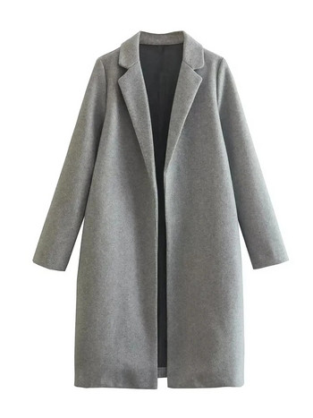 TRAF Многоцветно дълго палто Дамско зимно женско палто с дълъг ръкав 2022 Шикозно и елегантно дамско яке Модни улични жилетки