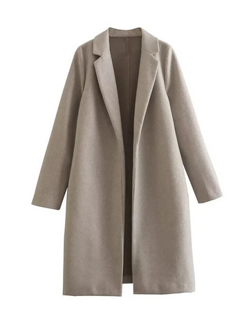 TRAF Πολύχρωμο μακρυά γυναικείο μακρυμάνικο χειμερινό γυναικείο παλτό 2022 Κομψό και κομψό γυναικείο μπουφάν Μόδα Streetwear Ζακέτες