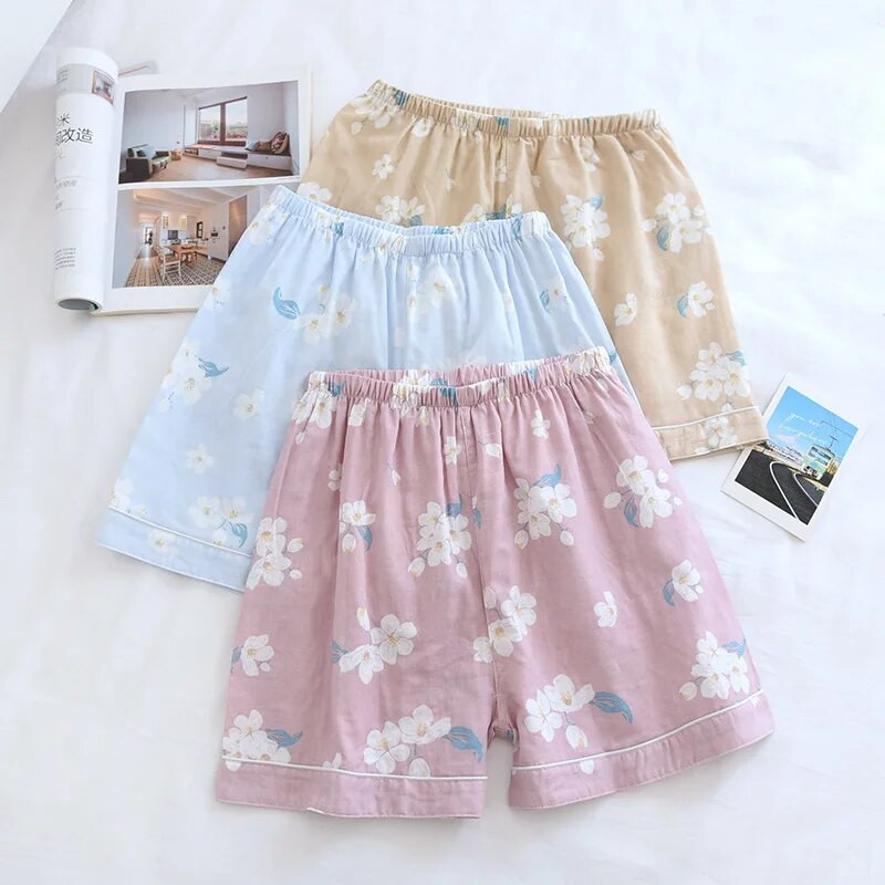 Svježe kratke hlače ženske donje hlače za spavanje mekane 100% gaza pamuk ženske pidžame spavaćice hlače slatke pidžame kratke hlače