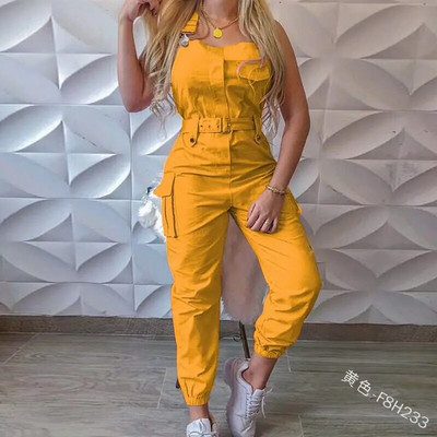 2023 Summer Casual Gargo Jumpsuit Γυναικεία Μόδα Ζώνη Τσέπη Ολόσωμη φόρμα Harajuku Rompers Γυναικεία Streetwear Παντελόνια