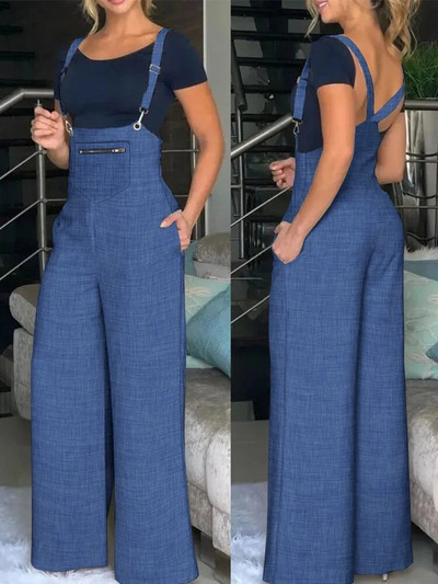 Kompleti Odjeća 2023. NOVI Kombinezon s džepnim dizajnom širokih nogavica na tregere od One Fashion ležernih komada za žene Besplatna dostava