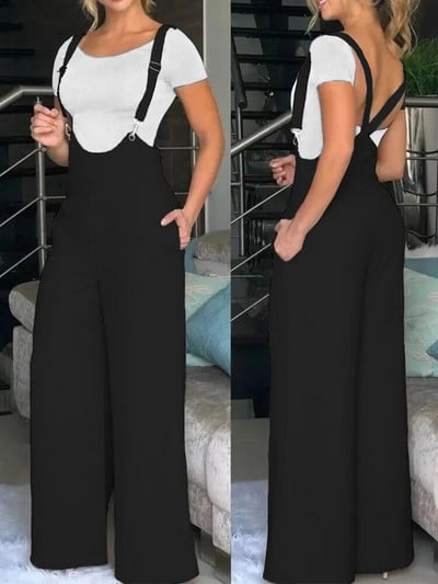 Kompleti Odjeća 2023. NOVI Kombinezon s džepnim dizajnom širokih nogavica na tregere od One Fashion ležernih komada za žene Besplatna dostava