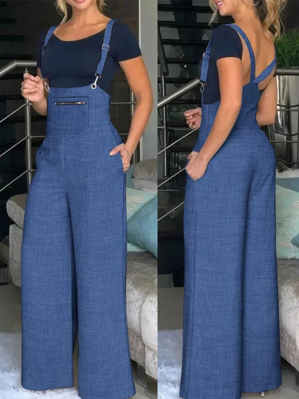 Kompleti Odjeća 2023. NOVI Kombinezon s džepnim dizajnom širokih nogavica na tregere od One Fashion ležernih komada za žene Besplatna dostava
