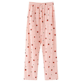 Памучни свободни дамски пижами Панталони Пижами Карирани панталони Дамски долнища за сън Lounge Dress Sleep Pants Пролет Лято Дамски панталони