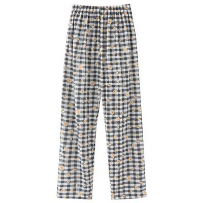 Cotton Loose Ladies Pajama Pants Pyjama Plaid Trousers Women  Sleep Bottoms Lounge Wear Sleep Pants Spring Summer Ladies Trouser