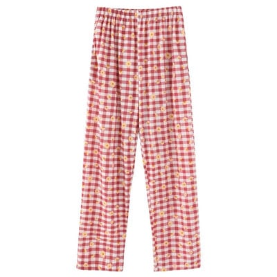 Pamučne široke ženske pidžame hlače Pidžama karirane hlače Ženske donje hlače za spavanje Lounge Wear Hlače za spavanje Proljeće ljeto Ženske hlače