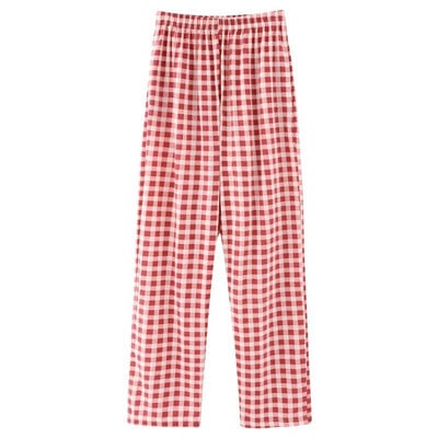 Pamučne široke ženske pidžame hlače Pidžama karirane hlače Ženske donje hlače za spavanje Lounge Wear Hlače za spavanje Proljeće ljeto Ženske hlače