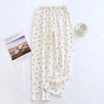 Nyári 100% géz pamut Otthoni nadrágok Női Alsónadrágok Akciós Friss nyomtatási Pizsamanadrágok Női Alvásruházat Női Bő nadrágok