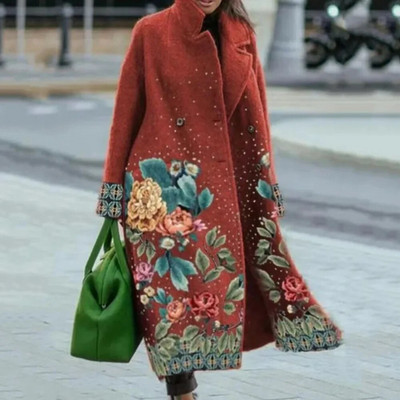 New2024, toamnă iarnă, jachete calde pentru femei, stil francez, amestecuri de lână, paltoane lungi, pardesi căptușite, îmbrăcăminte în carouri elegante pentru femei, S-5XL