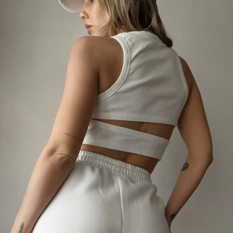 Viršutinė liemenė Moteriški y2k viršutiniai briaunoti megzti viršutiniai marškinėliai Mujer kaklu Vasariniai moteriški marškiniai Moteriški apatiniai marškinėliai Rudi laisvalaikio marškiniai