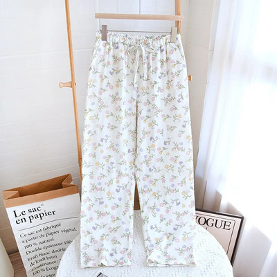 Proljeće Ljeto Cvjetni print Pj Hlače Kućna Ženska Kućna Odjeća Pidžama Hlače Pamučne Pidžame Hlače Kućna odjeća Ženski donji dio