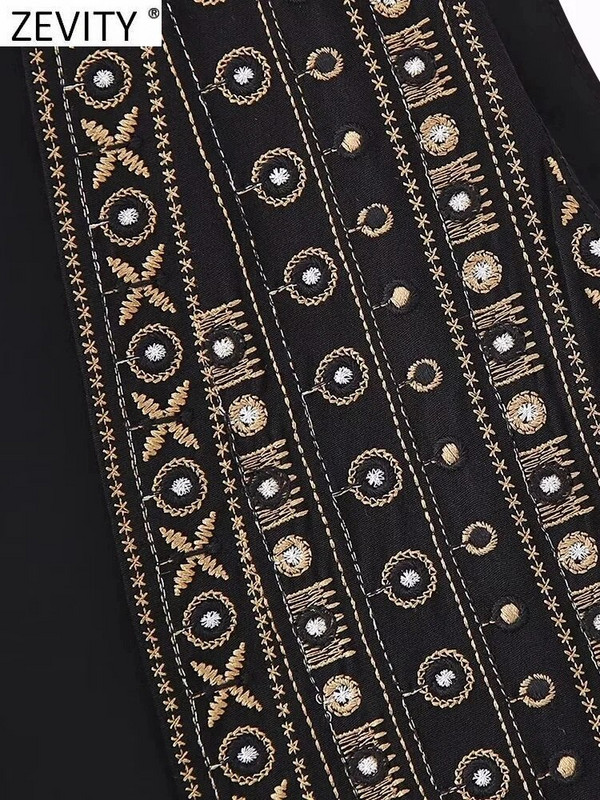 Zevity naiste vintage V-kaelusega pärlitega lilltikandid, lühike vestiga jakk naistele, varrukateta vabaaja kampsun, vest, topsid CT5322