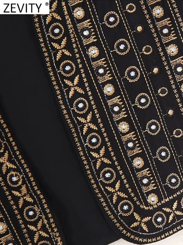 Zevity naiste vintage V-kaelusega pärlitega lilltikandid, lühike vestiga jakk naistele, varrukateta vabaaja kampsun, vest, topsid CT5322