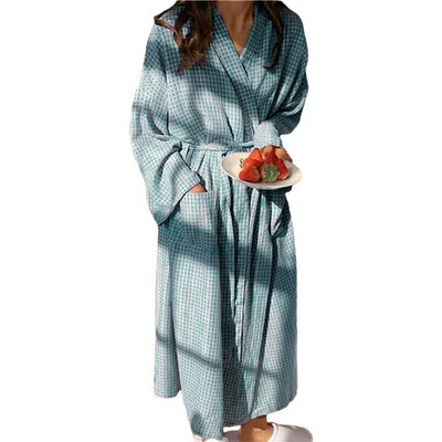 Halat de baie pentru femei, cu volane, cu mânecă lungă, în stil coreean, halat dulce, alb, elegant, spa, doamnă, primăvară, toamnă, acasă, halat, halate, pijamale