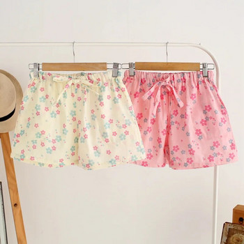 2020 нови летни памучни дамски пижами Къси панталони Дамски къси панталони с щампа на лотусови листа
