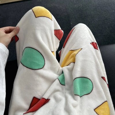 Moteriškos pižamos kelnės, šiltos flanelinės kelnės, plius vilnos, storintos koralinės vilnos kelnės Y2k žvaigždutėmis margintos flanelinės apatinės kišenės