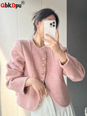 Elegantă haină scurtă de lână cu gât rotund, toamnă iarnă, îmbrăcăminte exterioară largi coreeană, solidă, cu un singur piept, jachete Casaco pentru femei
