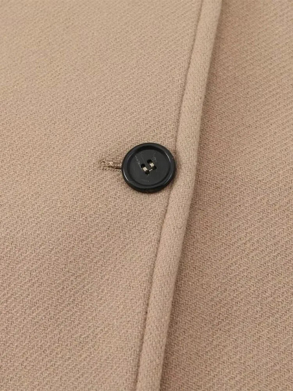 Tugev üherealine mantel naiste sügistalvine pikkade varrukatega voodipesu kaelarihm vabaaja naiste jakid, stiilsed taskud lahtised tänavarõivad