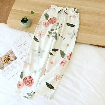 2023 Νέα Sleepwear από 100% βαμβακερά νήματα Γυναικεία μακρύ βαμβακερό παντελόνι πιτζάμες Γυναικεία σαλόνια Φθινοπωρινά φαρδιά καλοκαιρινά παντελόνια