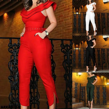 Γυναικεία ολόσωμη φόρμα γραφείου βολάν Clubwear Playsuit Bodysuit casual party Jumpsuit Μακρύ παντελόνι Κομψά γυναικεία ρούχα OL ρούχα