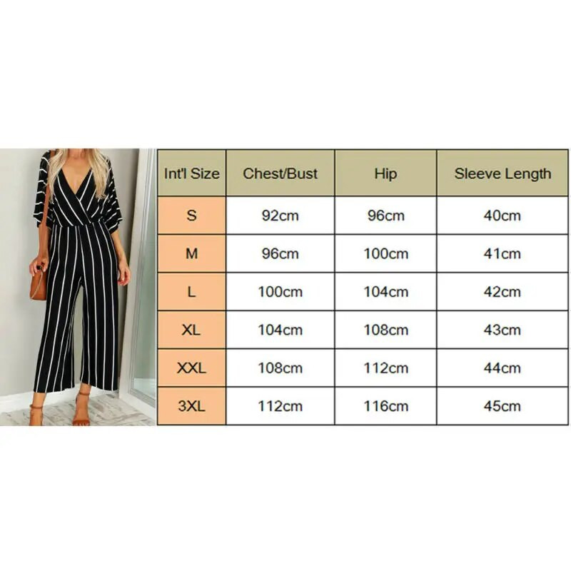 Moteriškas laisvas kombinezonas Seksualus biuro kombinezonas su giliu V formos iškirpimu trumpomis rankovėmis medvilniniu lininiu dryžuotu palaidu diržu plačių kojų kombinezonas