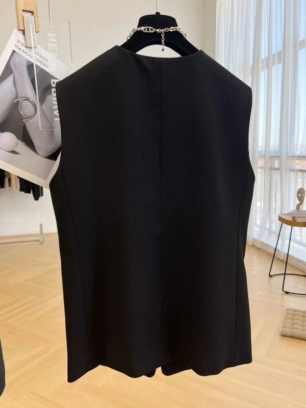 Juodos liemenės, moteriškos, naujos pavasario senovinės, paprastos berankovės, biuro moteriškas laisvalaikis M-3XL Laisvos temperamento mados prašmatnus, viskas tinka