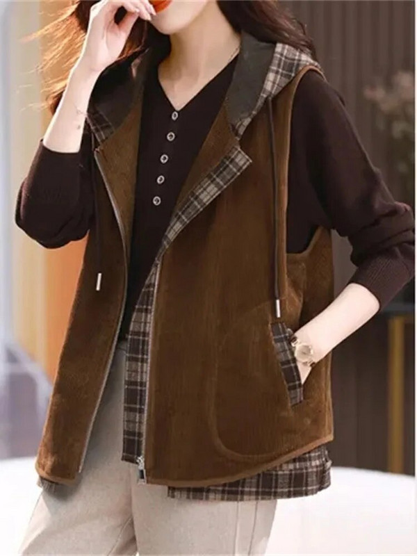 Κοτλέ γιλέκο Γυναικείο σακάκι Άνοιξη, Φθινόπωρο Χειμώνας 2024 New Explosions Western Style Wearing Mother European Vest Γιλέκο γιλέκο