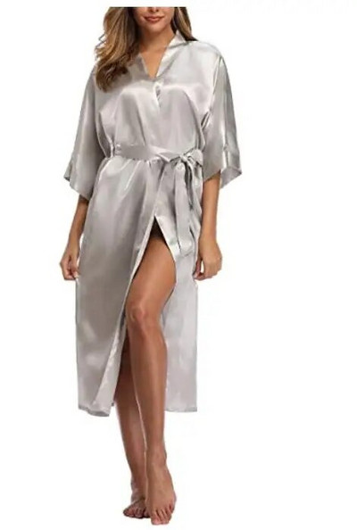 Robă lungă sexy pentru femei, cu buzunar, nuntă, mireasă, rochie de domnișoară de onoare, halat de baie, kimono, mărime mare, S-XXXL, rochie de noapte