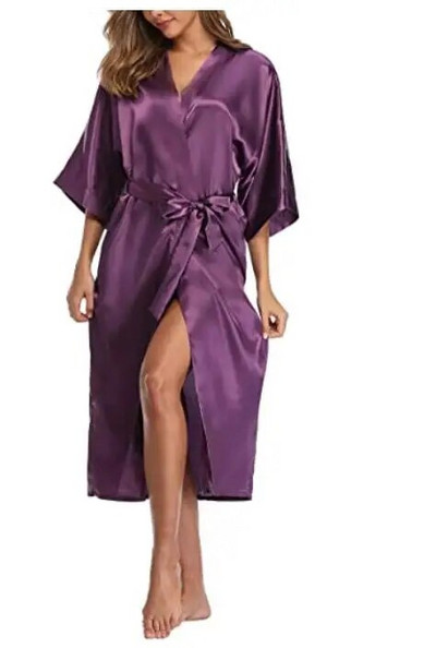 Robă lungă sexy pentru femei, cu buzunar, nuntă, mireasă, rochie de domnișoară de onoare, halat de baie, kimono, mărime mare, S-XXXL, rochie de noapte