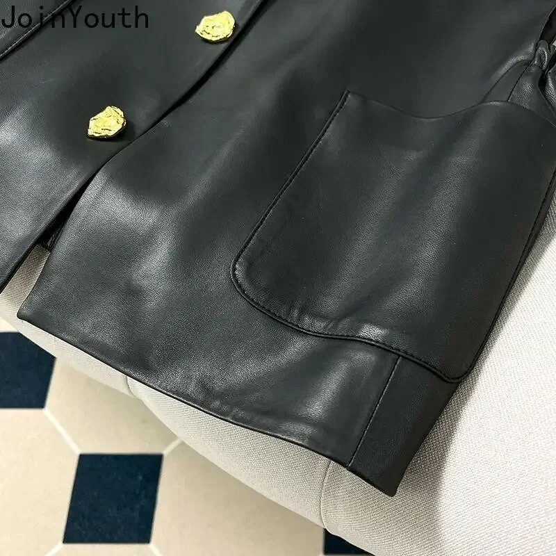 Γιλέκο PU για γυναίκες 2023 Ropa Mujer Temperament Tanks Αμάνικο τσέπες με λαιμόκοψη τσέπες casual γιλέκο Vintage μονόχρωμο Crop tops