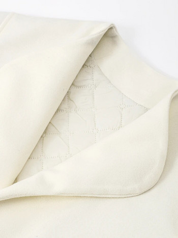 Thicken Women Coat 2023 Зимно бяло, изкуствена вълна, топла женска жилетка с дълъг ръкав, шикозно дамско палто с отложна яка