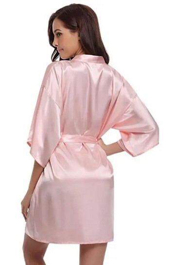 Ново копринено кимоно Халат за баня Дамски копринени халати за шаферки Секси тъмносини халати Сатенено халат Дамски халати