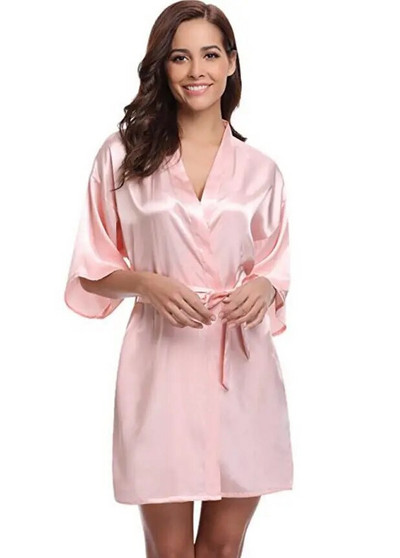 Noua halat kimono din matase Halat de baie pentru femei Robe de dama de onoare din matase Robe sexy bleumarin Robe din satin Robe de toaleta pentru doamne