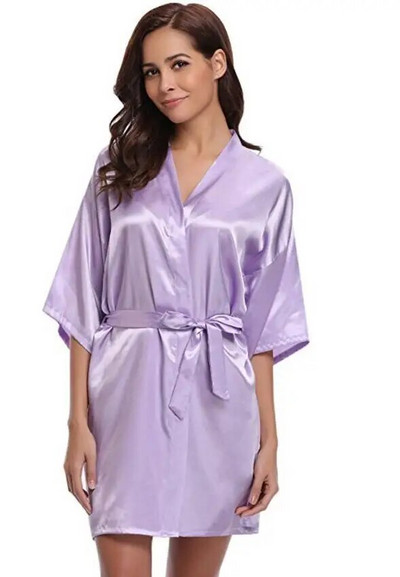 Noua halat kimono din matase Halat de baie pentru femei Robe de dama de onoare din matase Robe sexy bleumarin Robe din satin Robe de toaleta pentru doamne