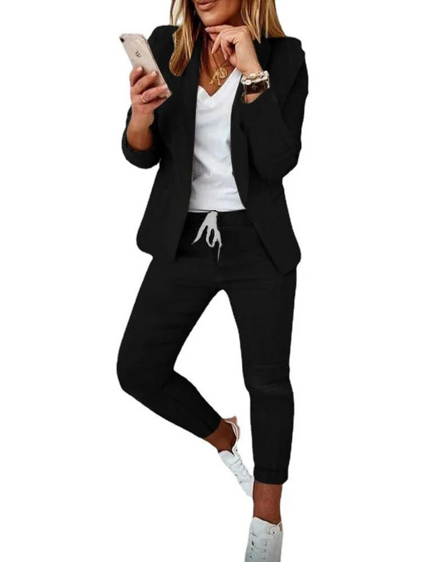 Női blézer nadrág öltönyök őszi téli hosszú ujjú zsebceruza nadrágok OL munkaruha szettek FYY-509