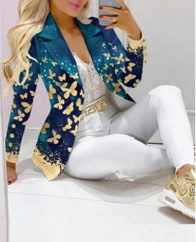 Nou set de pantaloni de 2 bucăți pentru femei Seturi de birou de afaceri pentru doamne ținute elegante cu guler cu revere, costum de blazer, seturi de jachete și pantaloni