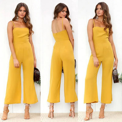 Salopetă de vară Towerke Pantaloni lungi Salopete pentru femei cu bretele spaghete fără spate Salopete pentru femei Salopete pentru femei